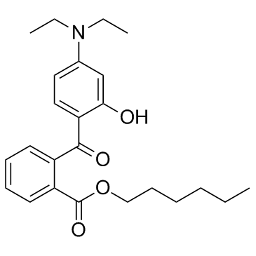 Diethylamino hydroxybenzoyl hexyl benzoate (DHHB) Chemical Structure